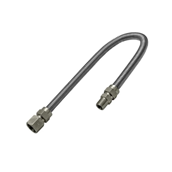 Flextron Gas Line Hose 1/2'' O.D.x36'' Length 3/8" FIPx1/2" MIP Fittings, Stainless Steel Flexible Connector FTGC-SS38-36J - main